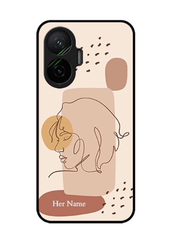 Poco F7 5G Custom Glass Phone Case - Calm Woman Line Art Design