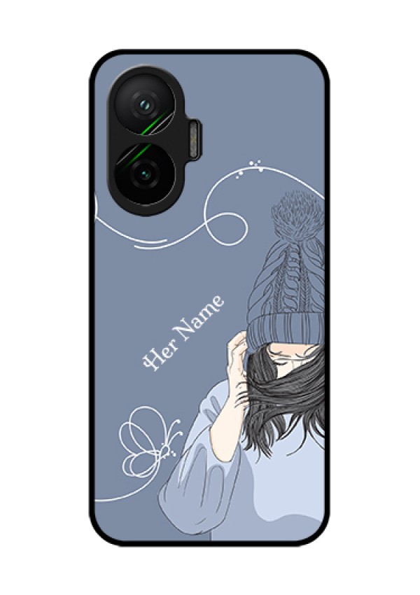 Poco F7 5G Custom Glass Phone Case - Girl In Winter Outfit Design