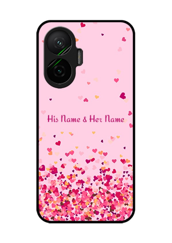 Poco F7 5G Custom Glass Phone Case - Floating Hearts Design