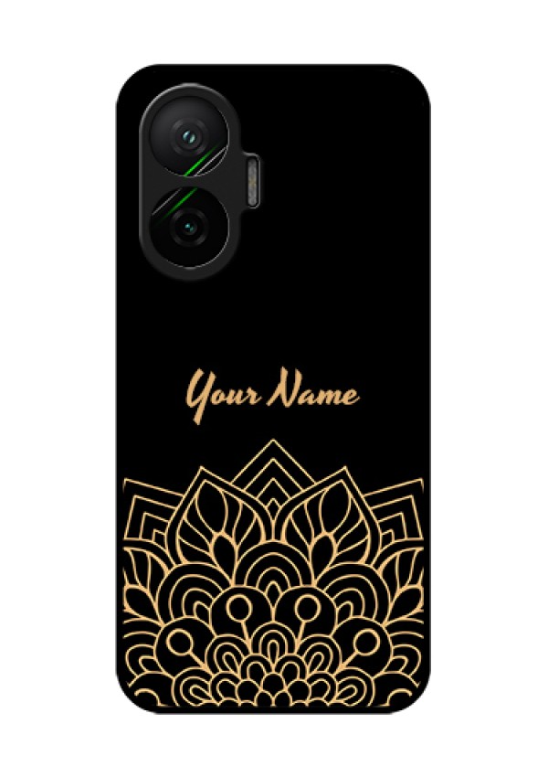 Poco F7 5G Custom Glass Phone Case - Golden Mandala Design