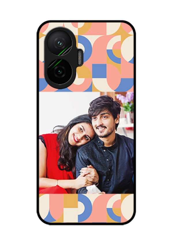 Poco F7 5G Custom Glass Phone Case - Semi - Circle Maze Pattern Design