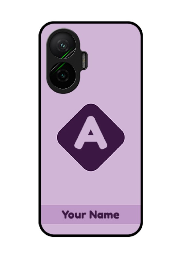 Poco F7 5G Custom Glass Phone Case - Custom Letter In Curved Badge Design