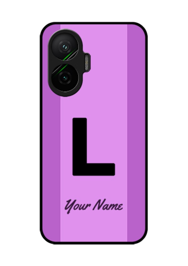 Poco F7 5G Custom Glass Phone Case - Tricolor Custom Text Design