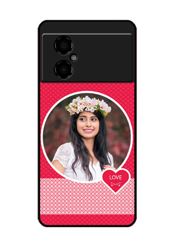 Poco M4 5G Personalised Glass Phone Case - Pink Pattern Design
