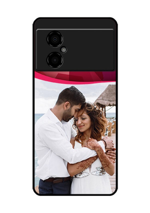 Poco M4 5G Custom Glass Mobile Case - Red Abstract Design