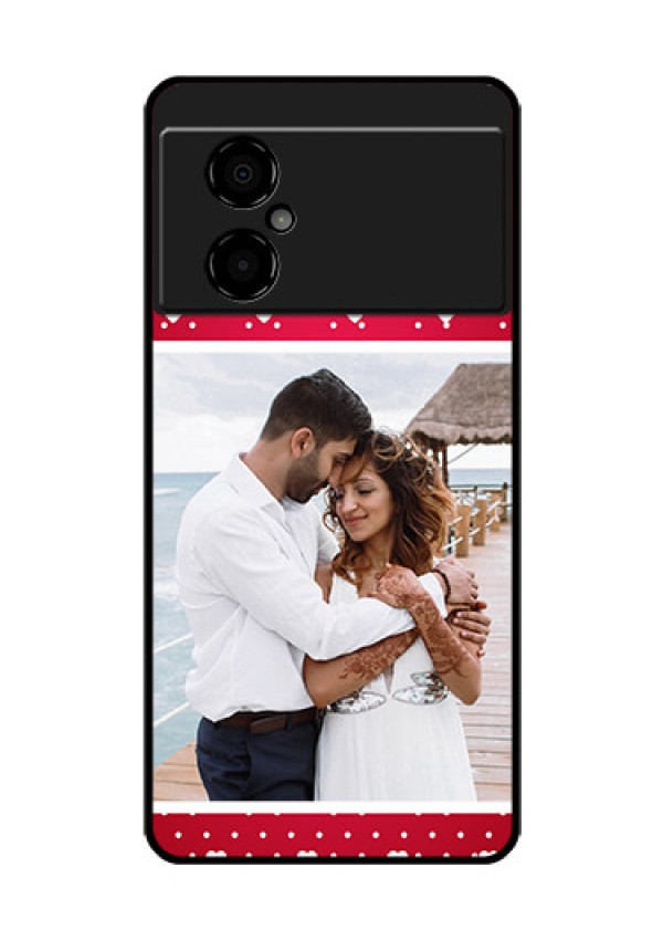 Poco M4 5G Photo Printing on Glass Case - Hearts Mobile Case Design