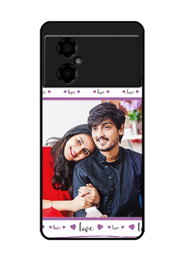 Poco M4 5G Custom Glass Mobile Case - Couples Heart Design