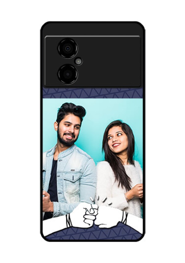 Poco M4 5G Photo Printing on Glass Case - with Best Friends Design