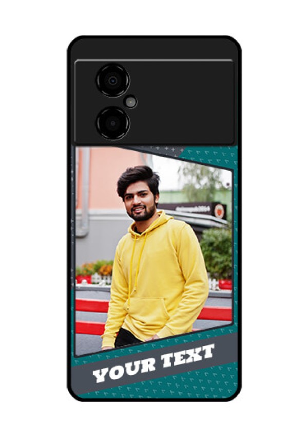 Poco M4 5G Personalized Glass Phone Case - Background Pattern Design with Quote