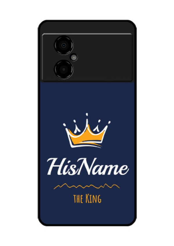 Poco M4 5G Glass Phone Case King with Name