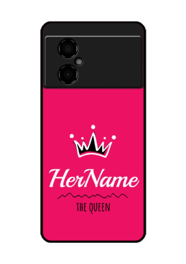Poco M4 5G Glass Phone Case Queen with Name