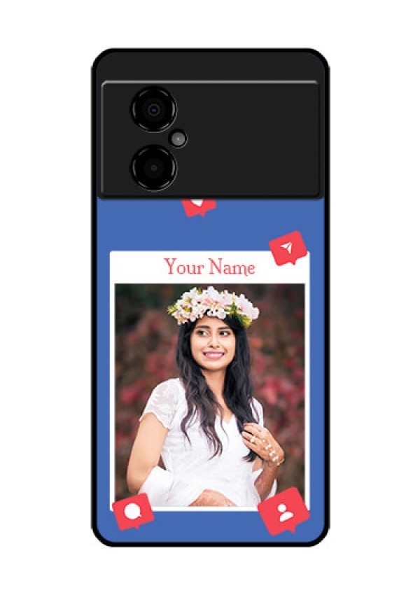 Poco M4 5G Custom Glass Phone Case - Like Share And Comment Design