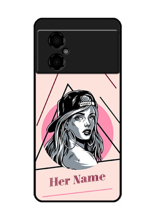 Poco M4 5G Personalized Glass Phone Case - Rockstar Girl Design