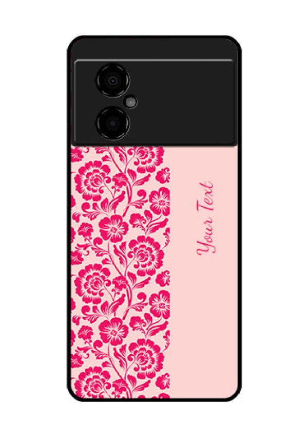 Poco M4 5G Custom Glass Phone Case - Attractive Floral Pattern Design