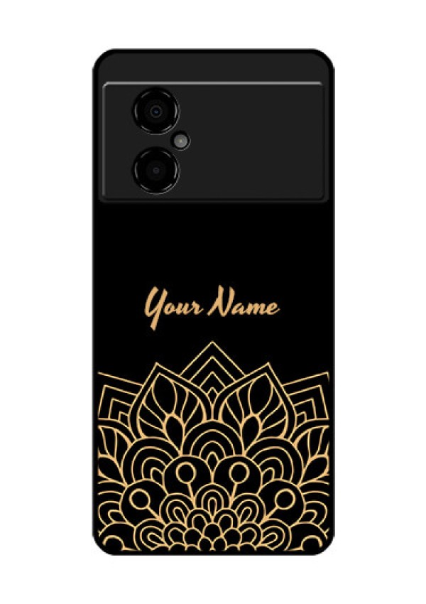 Poco M4 5G Custom Glass Phone Case - Golden mandala Design