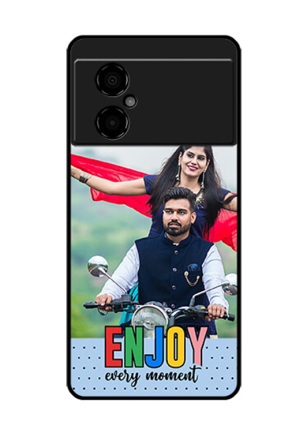 Poco M4 5G Photo Printing on Glass Case - Enjoy Every Moment Design