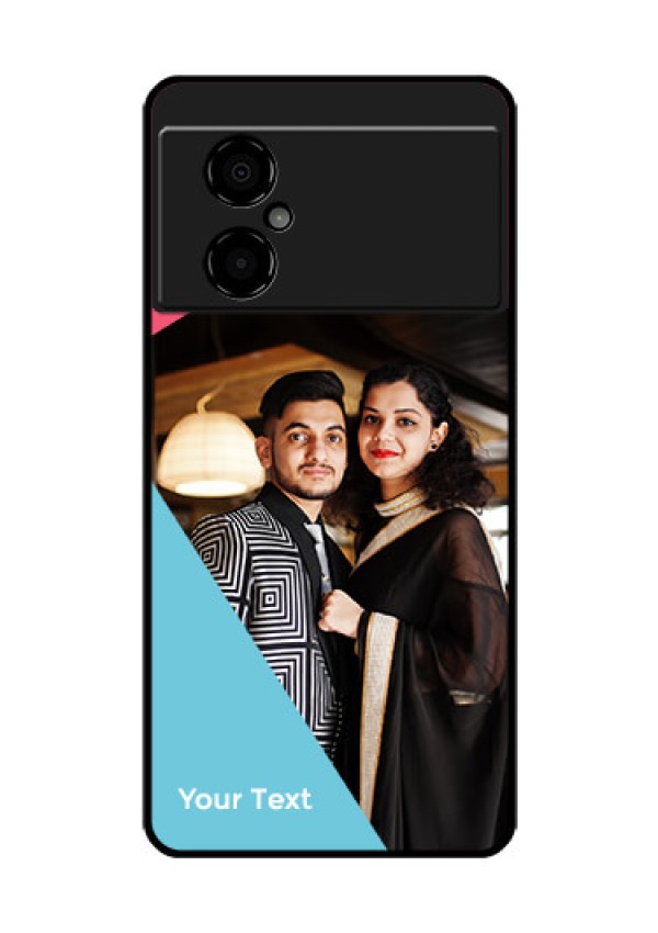 Poco M4 5G Custom Glass Mobile Case - Stacked Triple colour Design