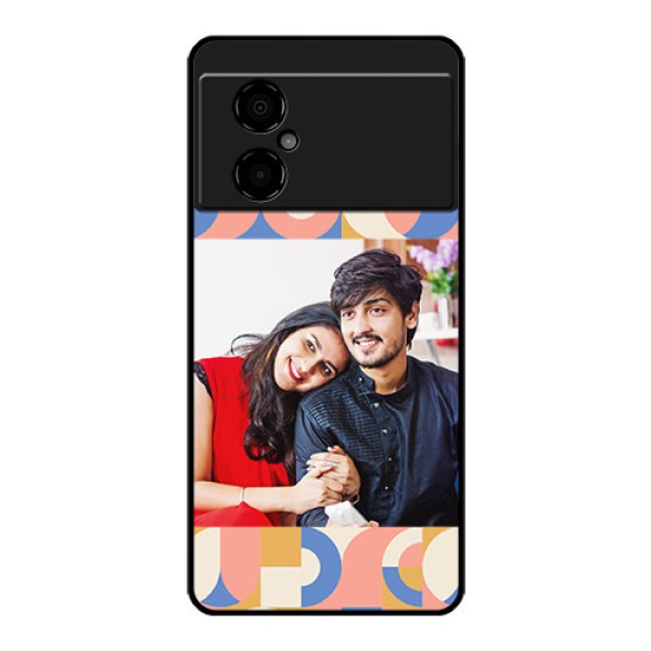 Poco M4 5G Photo Printing on Glass Case - Semi-circle Maze Pattern Design
