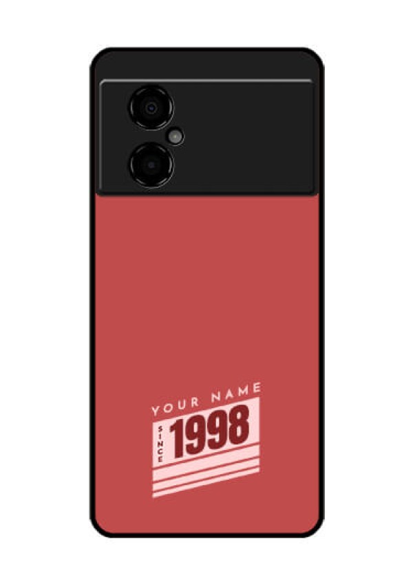 Poco M4 5G Custom Glass Phone Case - Red custom year of birth Design