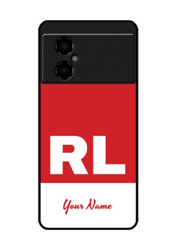 Poco M4 5G Personalized Glass Phone Case - dual tone custom text Design
