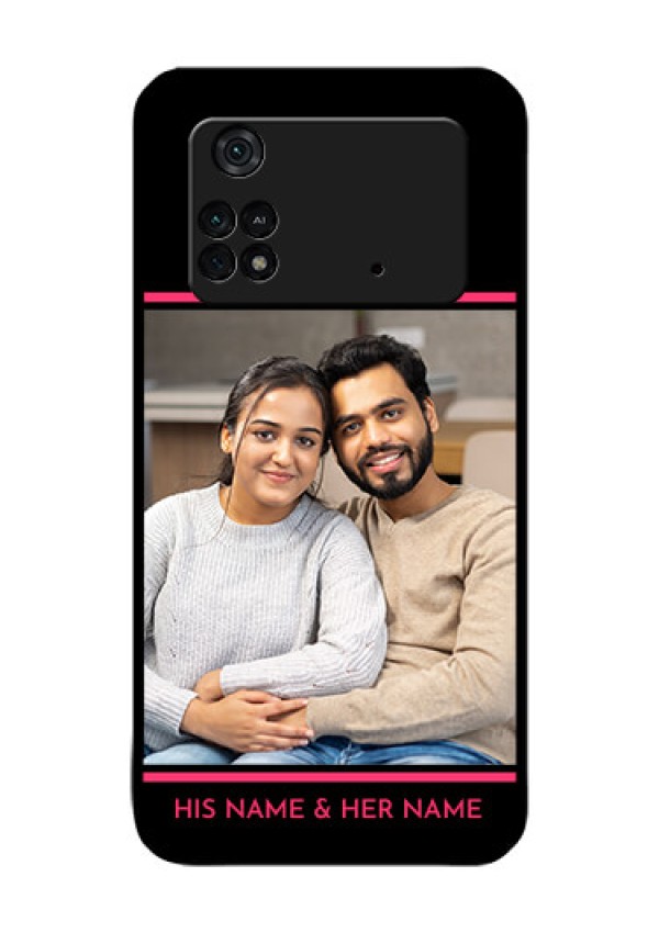Poco M4 Pro 4G Custom Glass Mobile Case - with Add Text Design