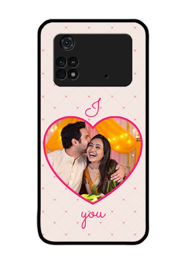Poco M4 Pro 4G Custom Glass Mobile Case - Heart Shape Design