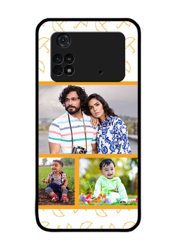 Poco M4 Pro 4G Custom Glass Mobile Case - Yellow Pattern Design