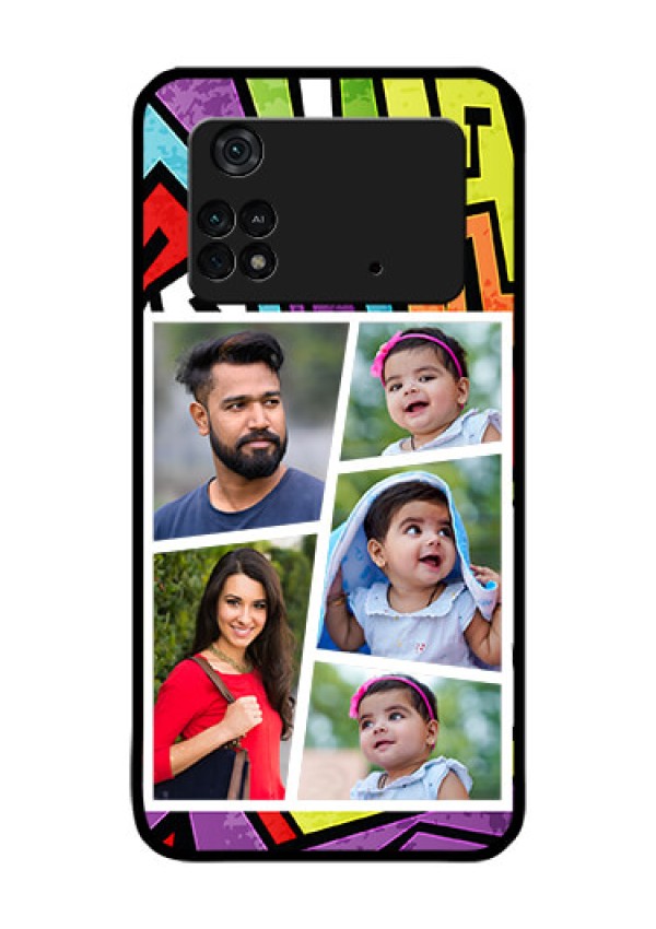 Poco M4 Pro 4G Custom Glass Phone Case - Graffiti pattern Design