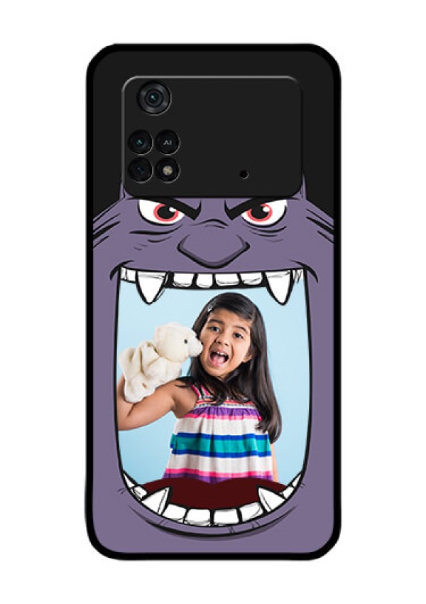 Poco M4 Pro 4G Custom Glass Phone Case - Angry Monster Design