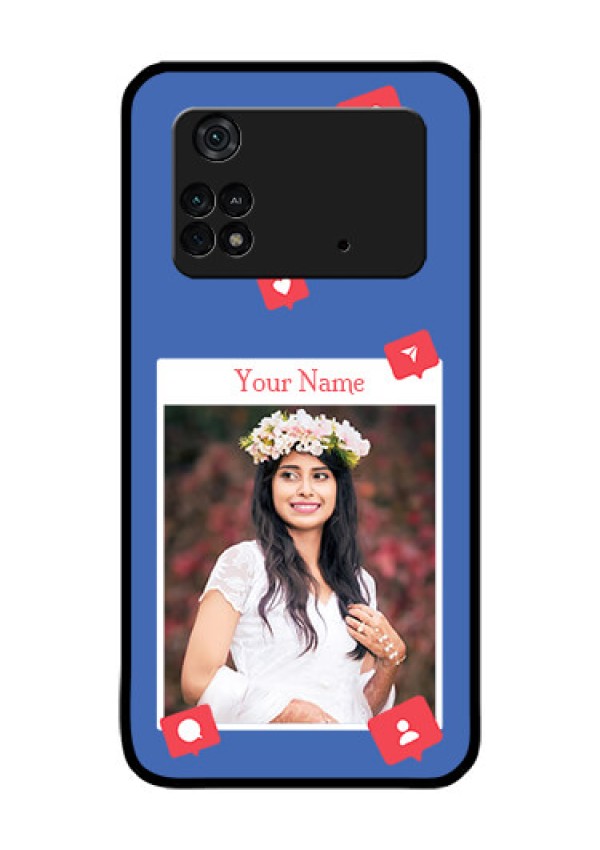 Poco M4 Pro 4G Custom Glass Phone Case - Like Share And Comment Design