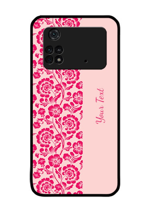Poco M4 Pro 4G Custom Glass Phone Case - Attractive Floral Pattern Design