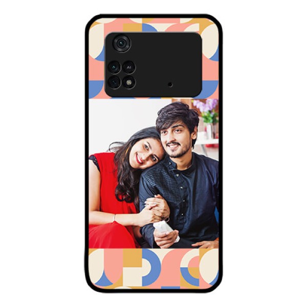 Poco M4 Pro 4G Photo Printing on Glass Case - Semi-circle Maze Pattern Design