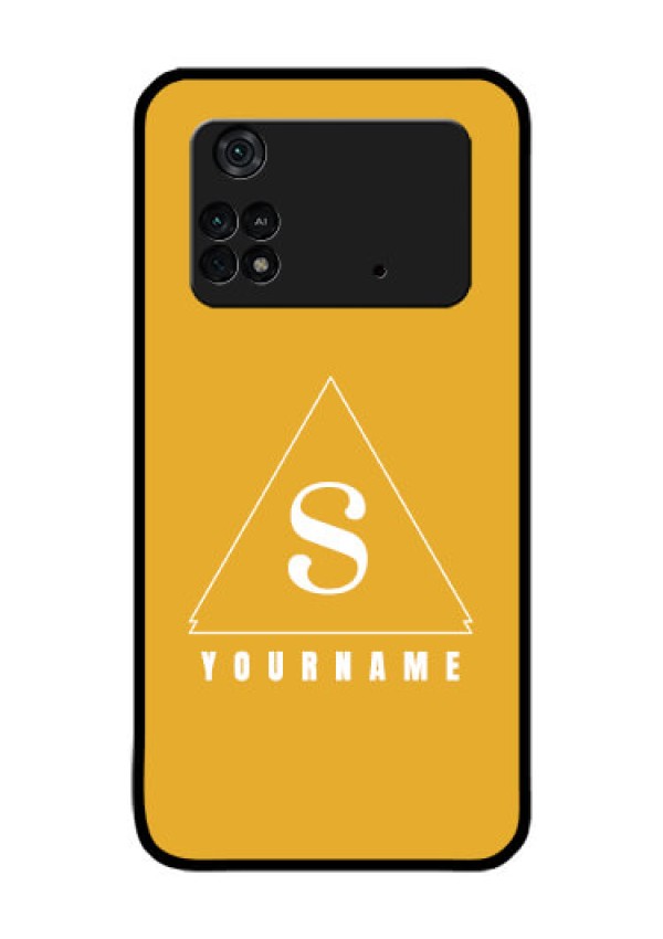 Poco M4 Pro 4G Personalized Glass Phone Case - simple triangle Design