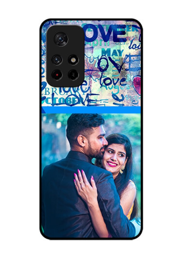 Poco M4 Pro 5G Custom Glass Mobile Case - Colorful Love Design
