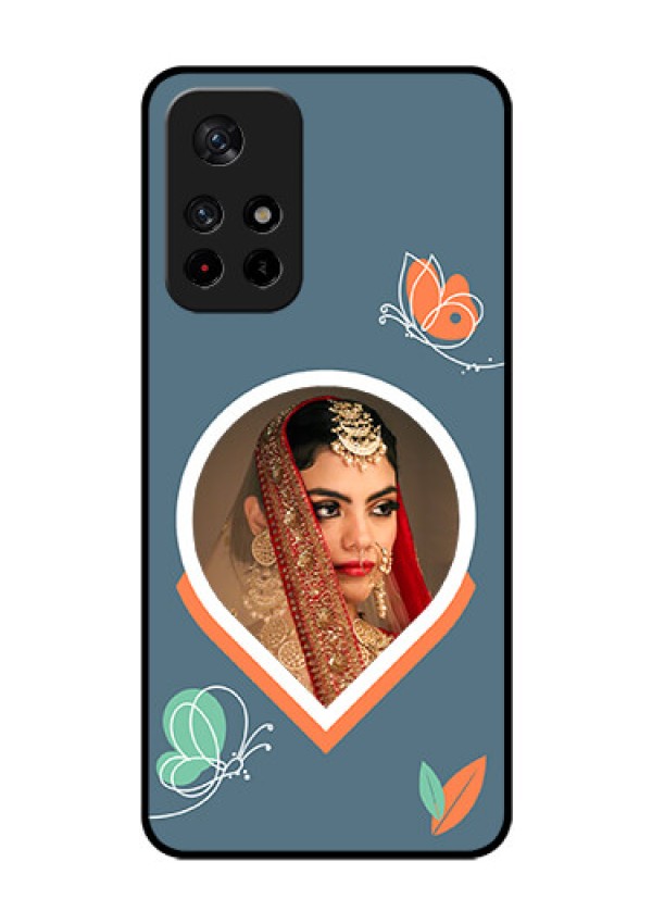Poco M4 Pro 5G Custom Glass Mobile Case - Droplet Butterflies Design