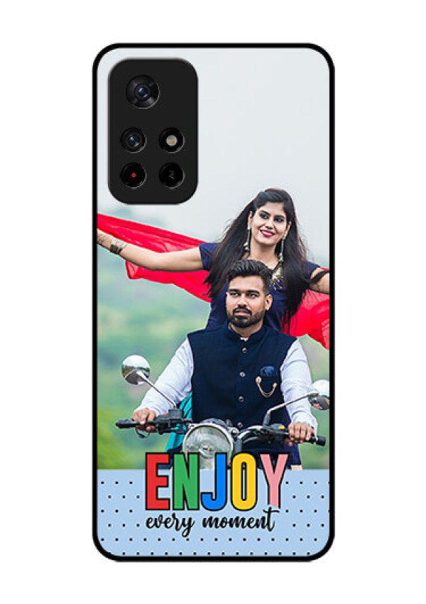 Poco M4 Pro 5G Photo Printing on Glass Case - Enjoy Every Moment Design
