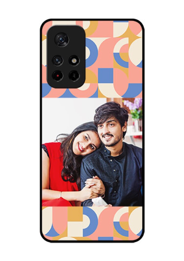 Poco M4 Pro 5G Photo Printing on Glass Case - Semi-circle Maze Pattern Design