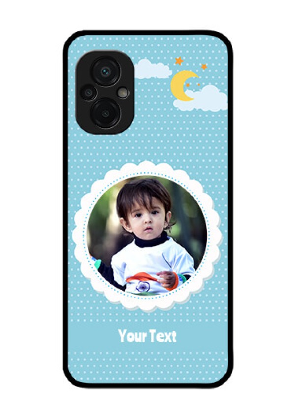 Poco M5 Personalised Glass Phone Case - Violet Pattern Design