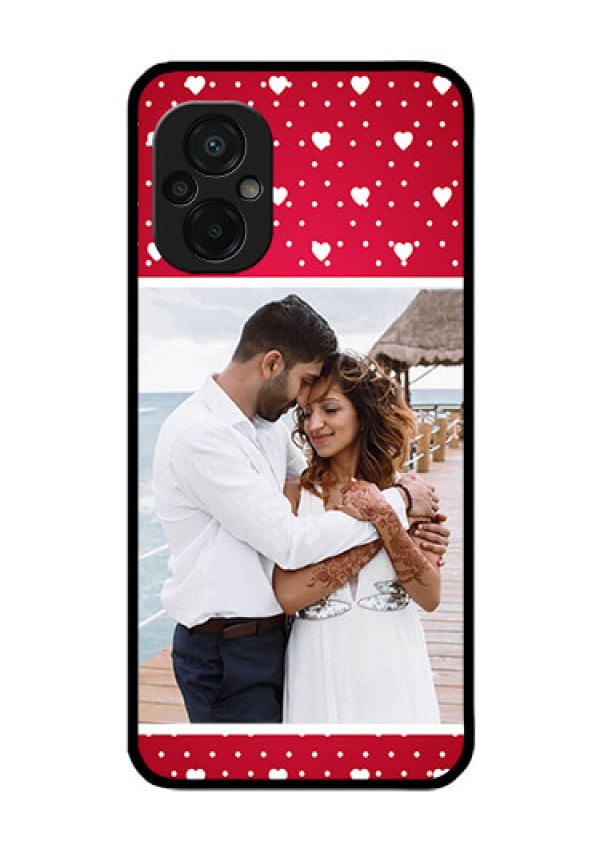 Poco M5 Photo Printing on Glass Case - Hearts Mobile Case Design