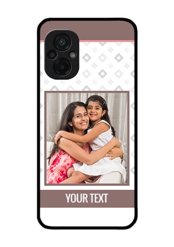 Poco M5 Photo Printing on Glass Case - Simple Diamond Design