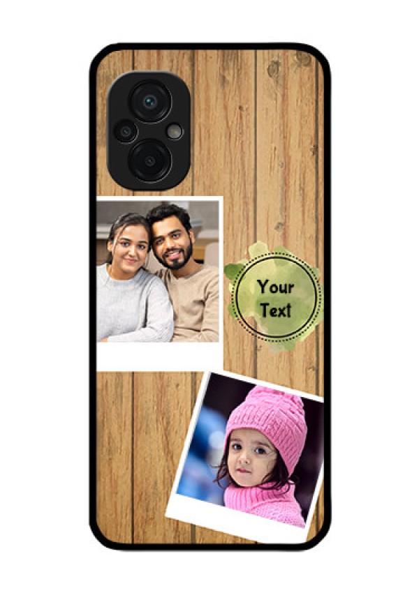 Poco M5 Custom Glass Phone Case - Wooden Texture Design