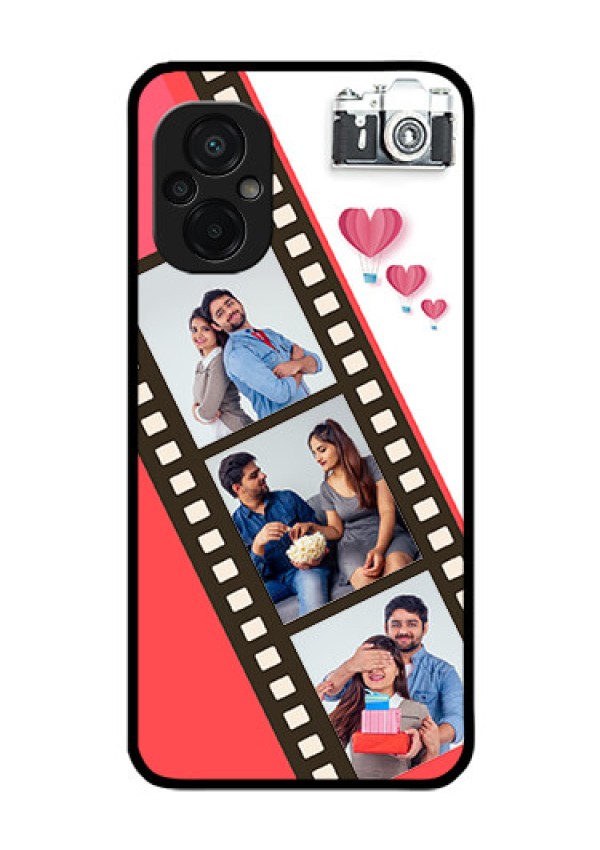 Poco M5 Personalized Glass Phone Case - 3 Image Holder with Film Reel