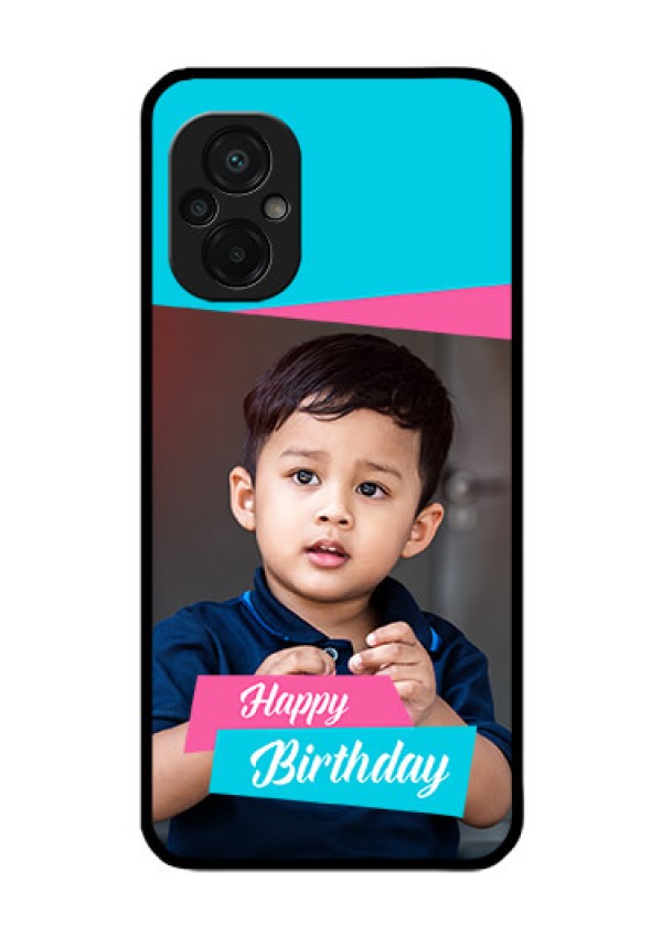 Poco M5 Personalized Glass Phone Case - Image Holder with 2 Color Design
