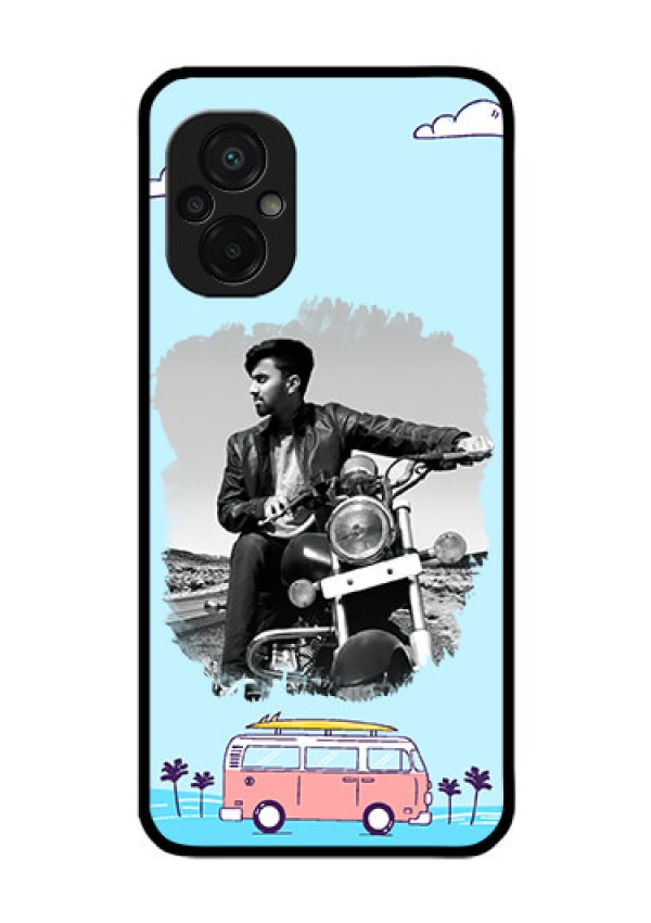 Poco M5 Photo Printing on Glass Case - Travel & Adventure Design