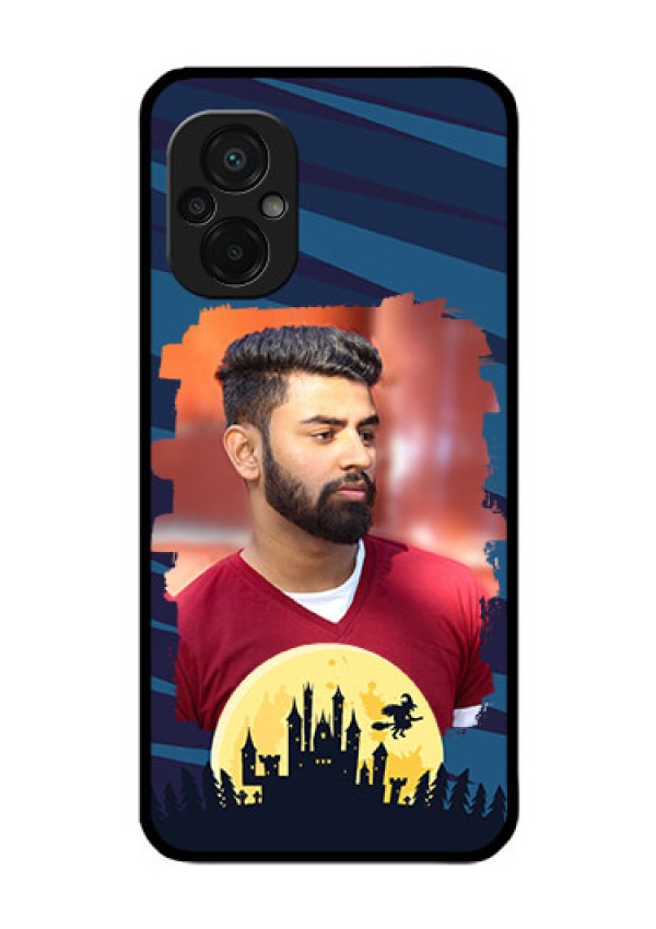 Poco M5 Photo Printing on Glass Case - Halloween Witch Design