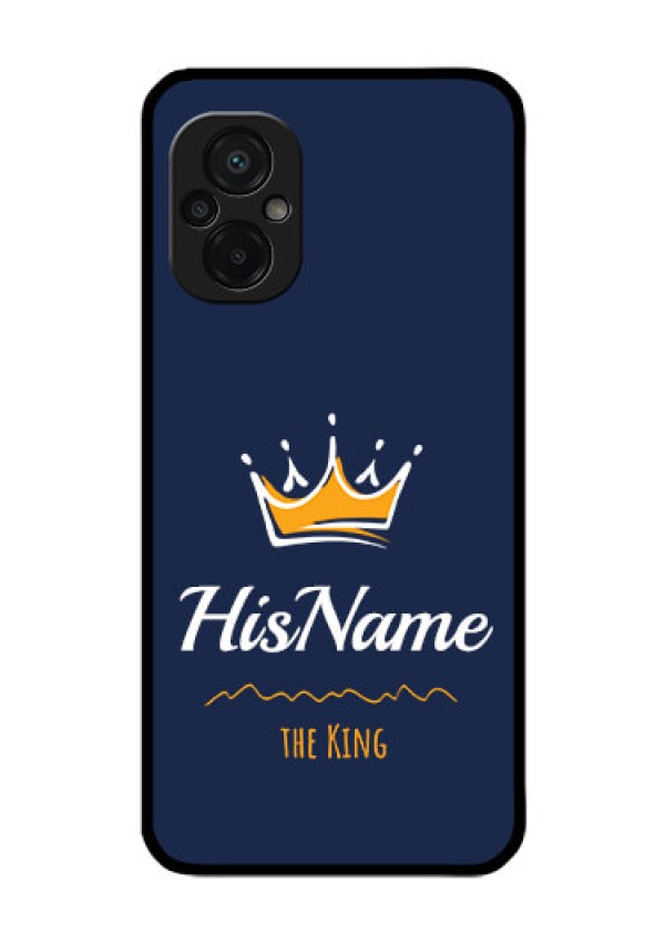 Poco M5 Glass Phone Case King with Name