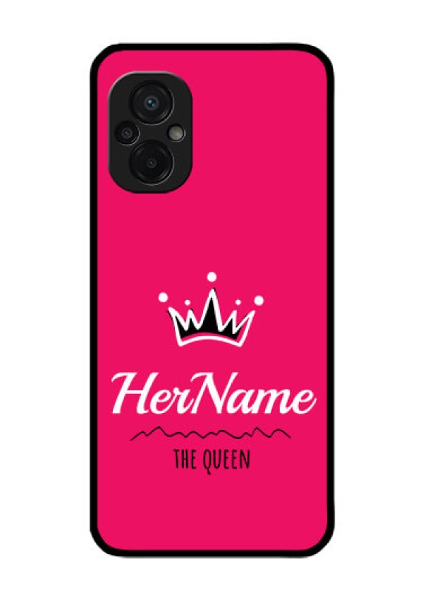 Poco M5 Glass Phone Case Queen with Name