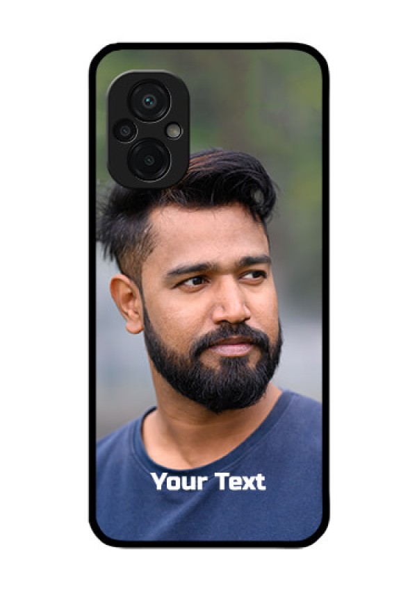 Poco M5 Glass Mobile Cover: Photo with Text