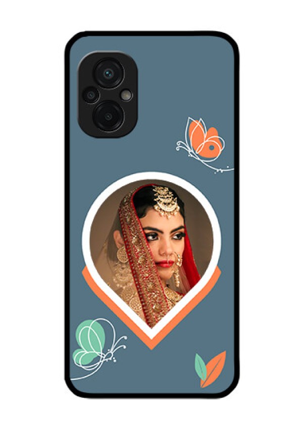 Poco M5 Custom Glass Mobile Case - Droplet Butterflies Design