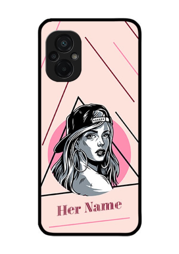 Poco M5 Personalized Glass Phone Case - Rockstar Girl Design
